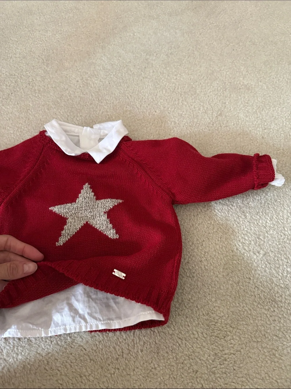Tommy Hilfiger Kids Red Star Sweater & Plaid Bloomers Set